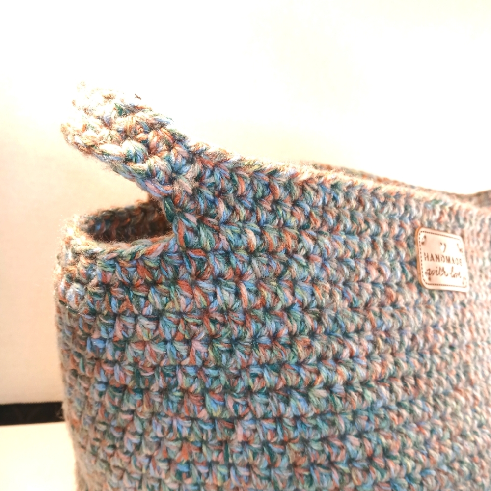 Multi-colored Hobo Cottagecore Basket Tote Bag - Picture 6 of 7